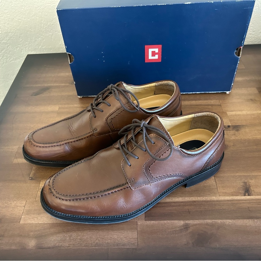 Chaps Tan Leather Men's Oxfords Size 11W